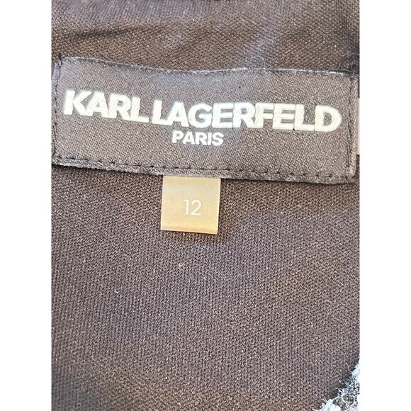 Karl Largerfeld Womens 12 Black/White Tweed Knit Sheath Business Dress L9GD6996 - Picture 3 of 10